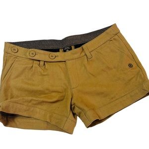 element shorts size 9 acrylic mustard color
